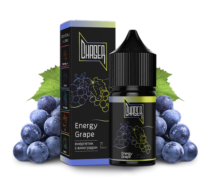 Рідина Chaser Black Salt 15 мл 50 мг зі смаком Енергетика і Винограду (Energy Grape)