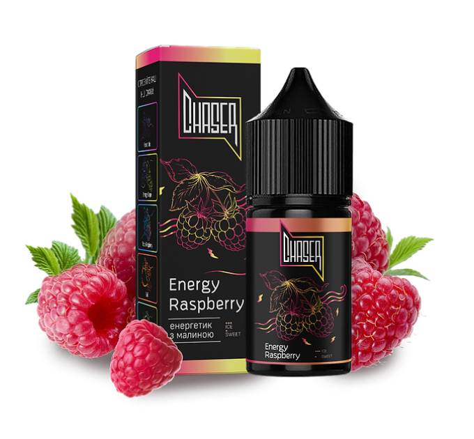 Рідина Chaser Black Salt 15 мл 30 мг зі смаком Енергетика і Малини (Energy Raspberry)
