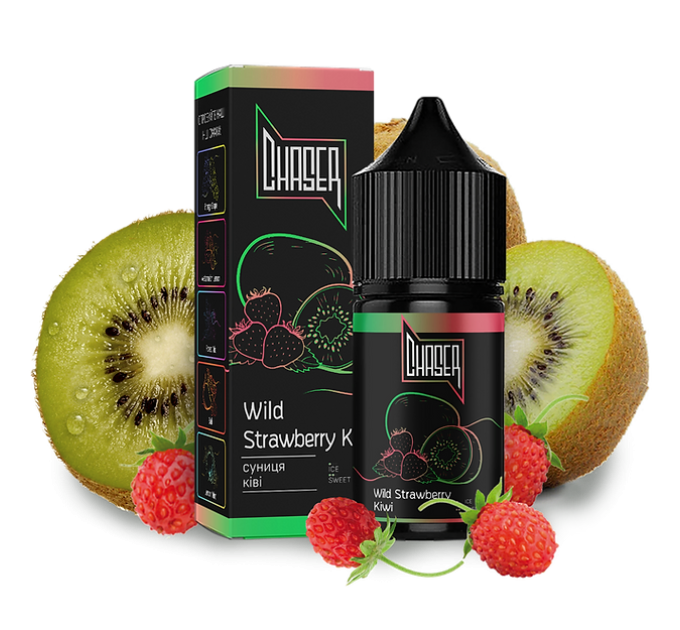 Рідина Chaser Black Salt 15 мл 50 мг зі смаком Ківі та Дикої Полуниці (Kiwi Wild Strawberry)