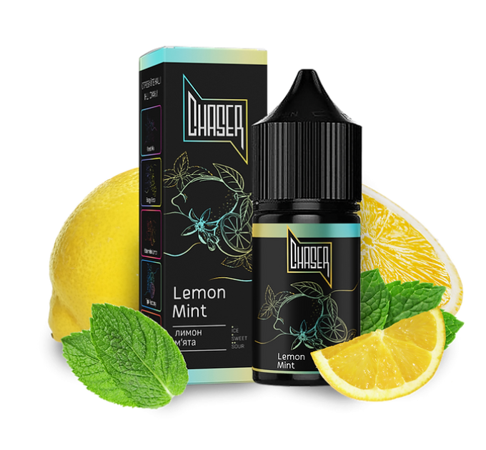 Рідина Chaser Black Salt 15 мл 50 мг зі смаком Лимона і М'яти (Lemon Mint)