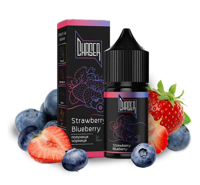 Рідина Chaser Black Salt 15 мл 30 мг зі смаком Полуниці та Чорниці (Strawberry Blueberry)