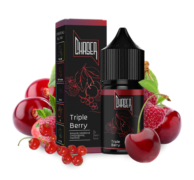 Рідина Chaser Black Salt 30 мл 30 мг зі смаком Потрійної Ягоди (Triple Berry)