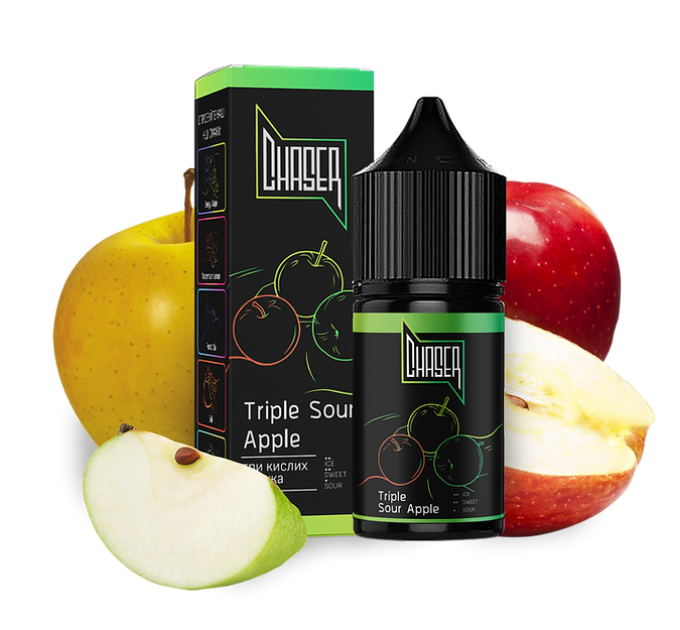 Рідина Chaser Black Salt 15 мл 30 мг зі смаком Потрійного Кислого Яблука (Triple Sour Apple)