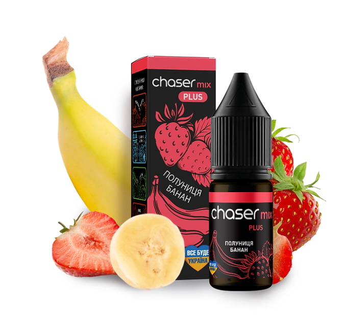 Рідина Chaser Mix Salt 10 мл 60 мг зі смаком Полуниці та Банана (Strawberry Banana)