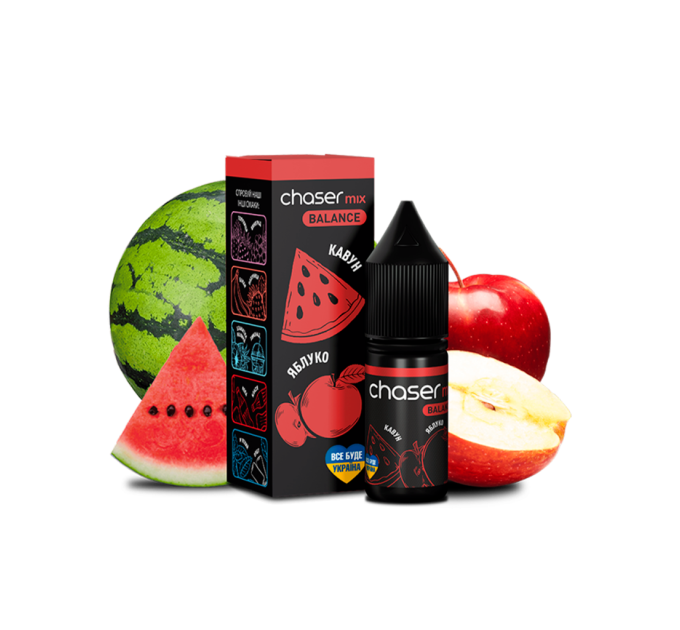 Рідина Chaser Mix Salt 10 мл 50 мг зі смаком Кавун Яблуко (Watermelon Apple)