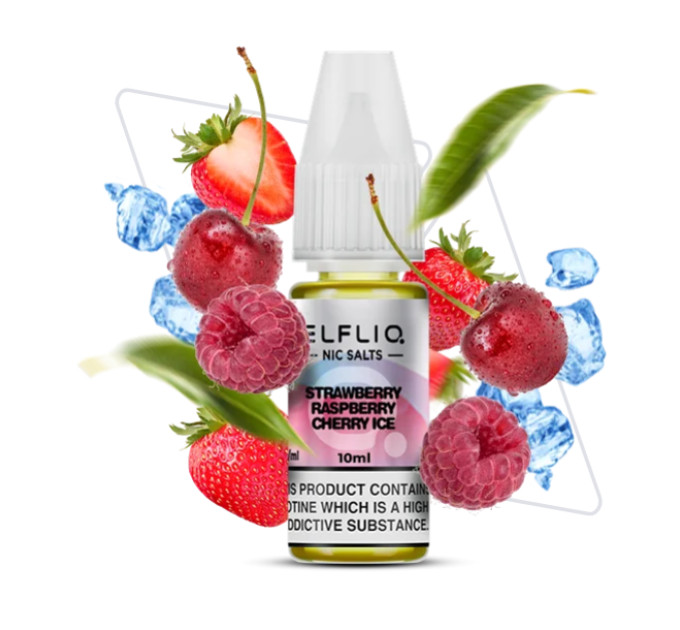 Сольова рідина Elf Liq 10 мл 50 мг Strawberry Raspberry Cherry Ice (Полуниця Малина Вишня Лід)