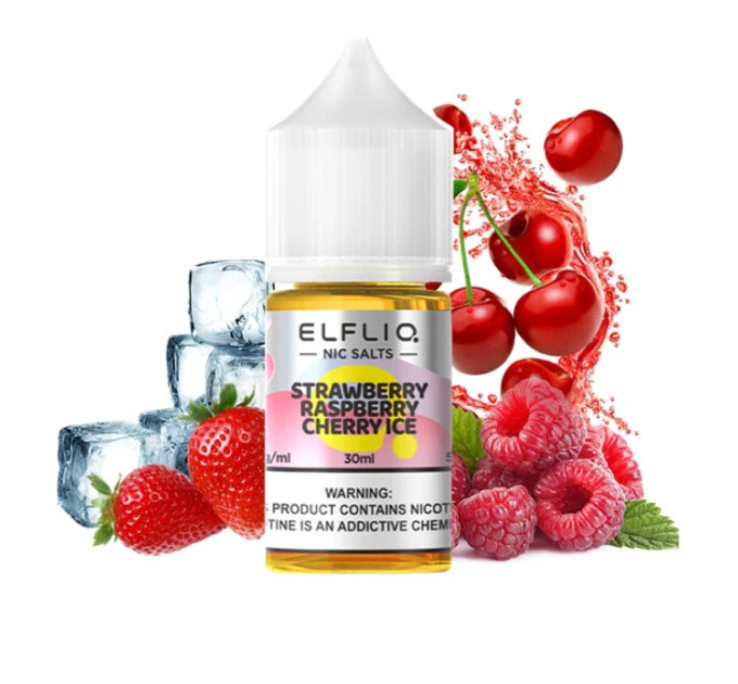 Сольова рідина Elf Liq 30 мл 50 мг Strawberry Raspberry Cherry Ice (Полуниця Малина Вишня Лід)